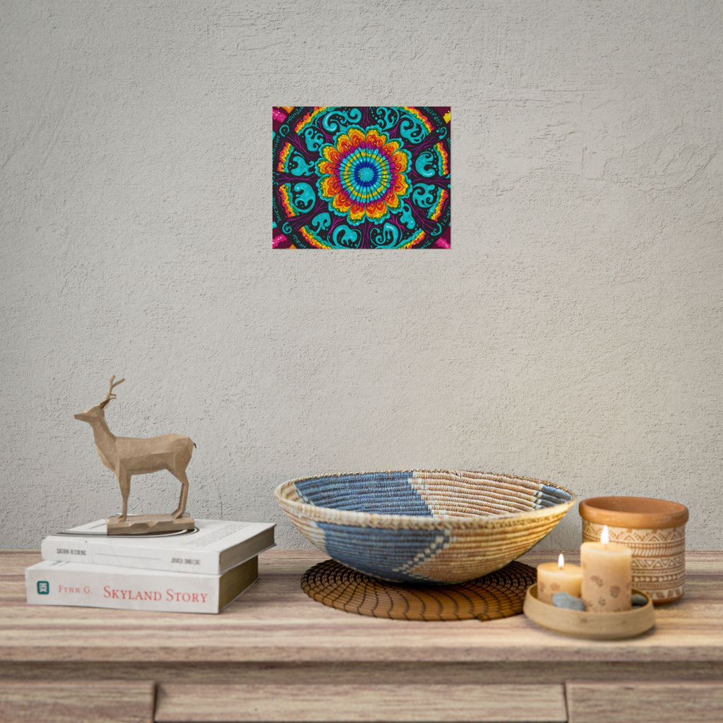 Rolled Poster — Vibrant Psychedelic Mandala Wall Art