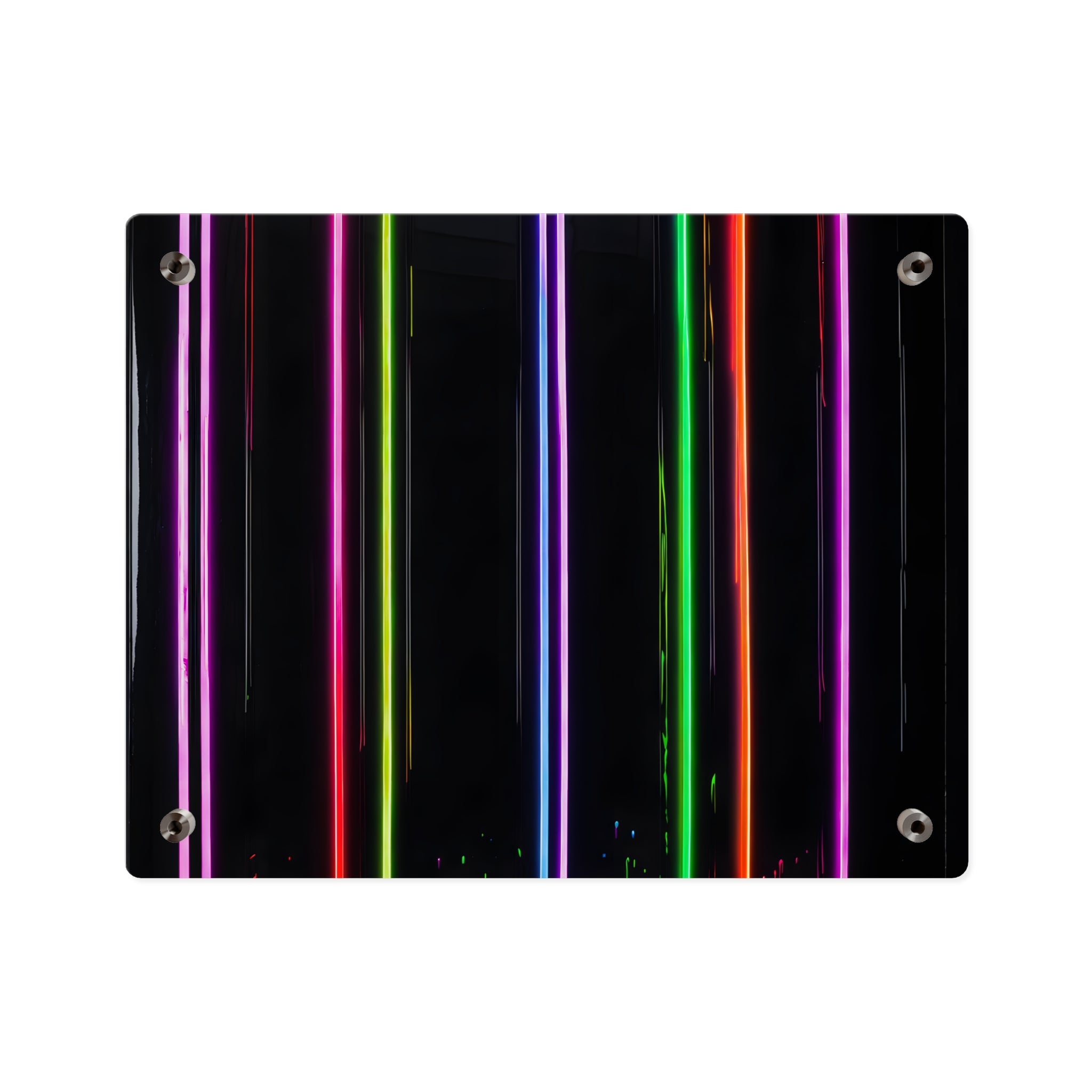 Neon Stripe Acrylic Wall Panel – Colorful Modern LED Light Art
