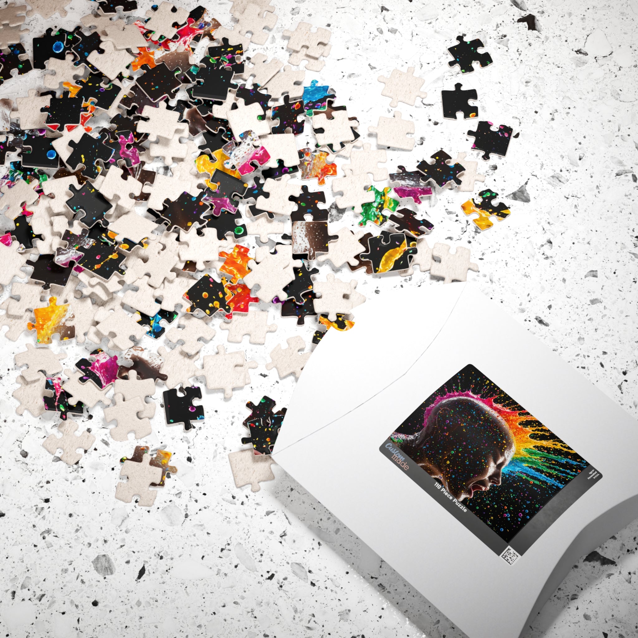 Psychedelic Rainbow Mind Jigsaw Puzzle — Color Explosion Art Puzzle (110–1014 pcs)