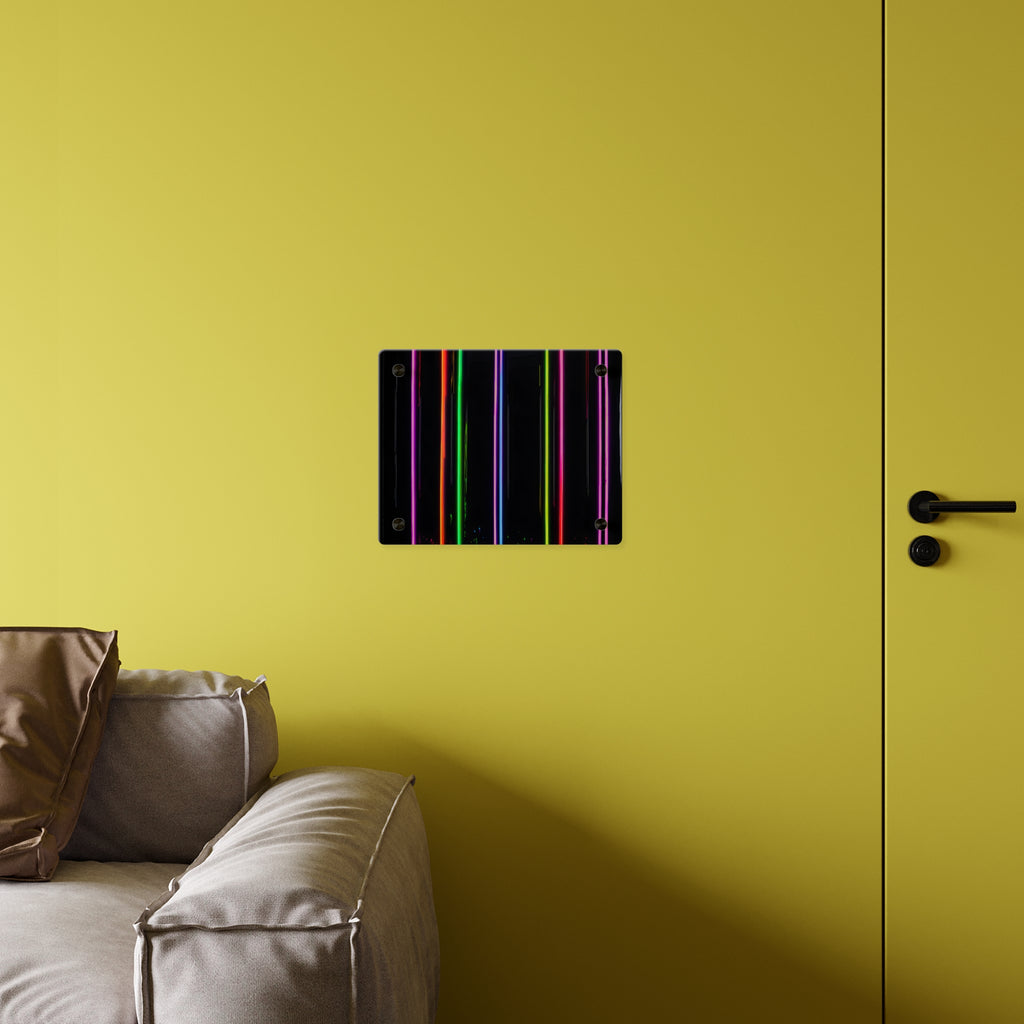 Neon Stripe Acrylic Wall Panel – Colorful Modern LED Light Art
