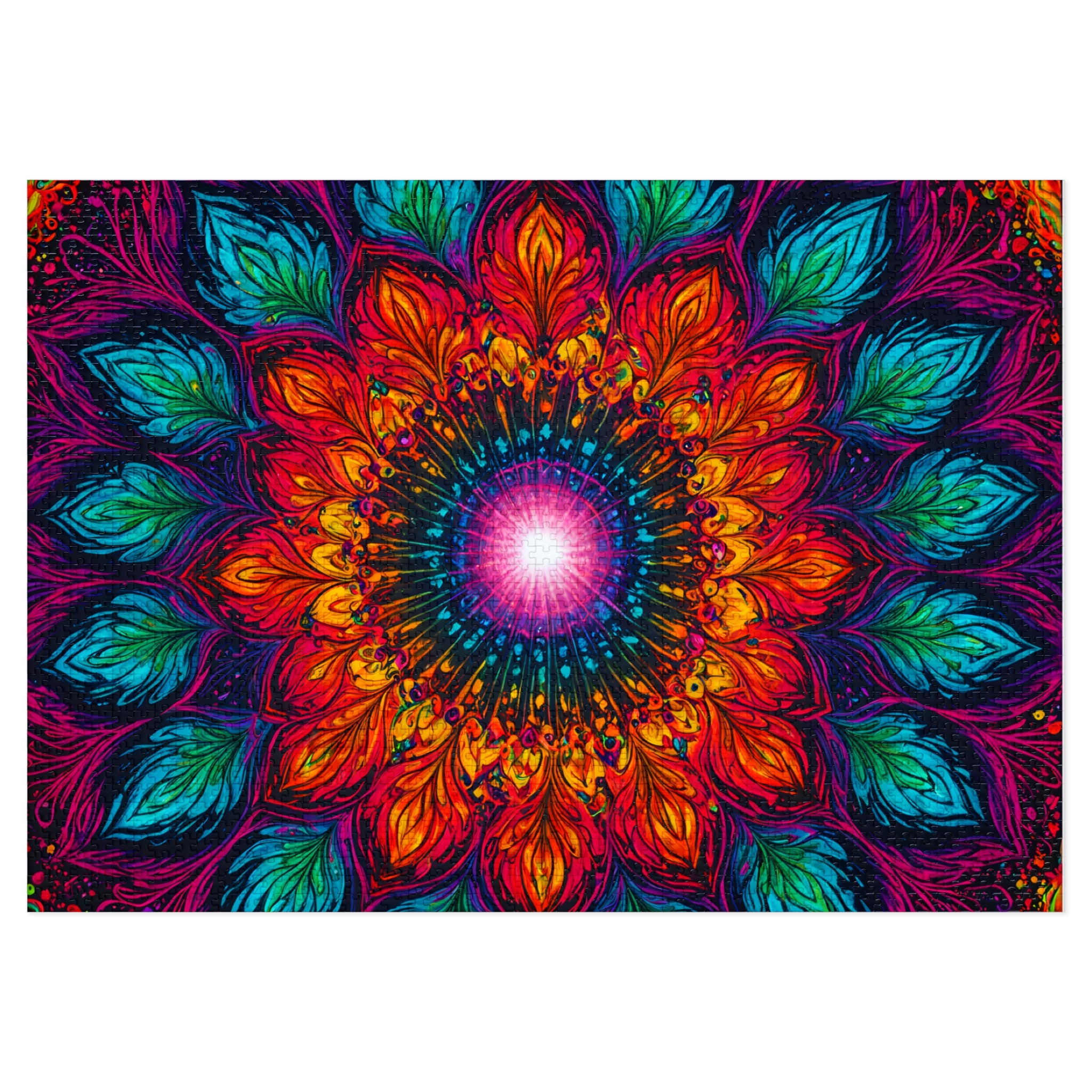 Puzzle Mandala en étain — Kaléidoscope Floral Vibrant 500 Pièces, Idée Cadeau