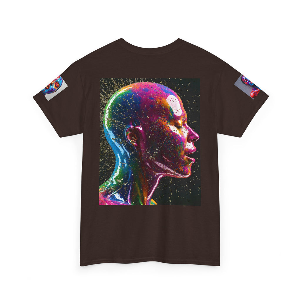 Psychedelic Head Profile Tee — Colorful Neon Abstract Portrait T-Shirt