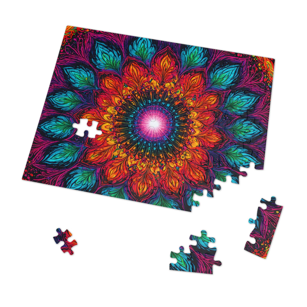 Puzzle Mandala en étain — Kaléidoscope Floral Vibrant 500 Pièces, Idée Cadeau