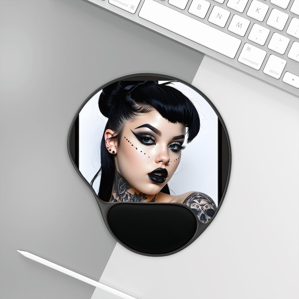 Gothic Tattooed Beauty Mouse Pad with Wrist Rest
