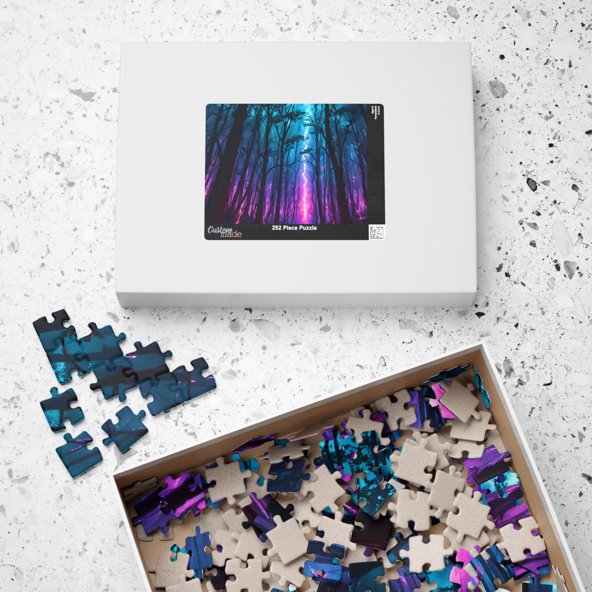 Mystic Neon Forest Puzzle — 520/1014-Piece Nightscape Jigsaw
