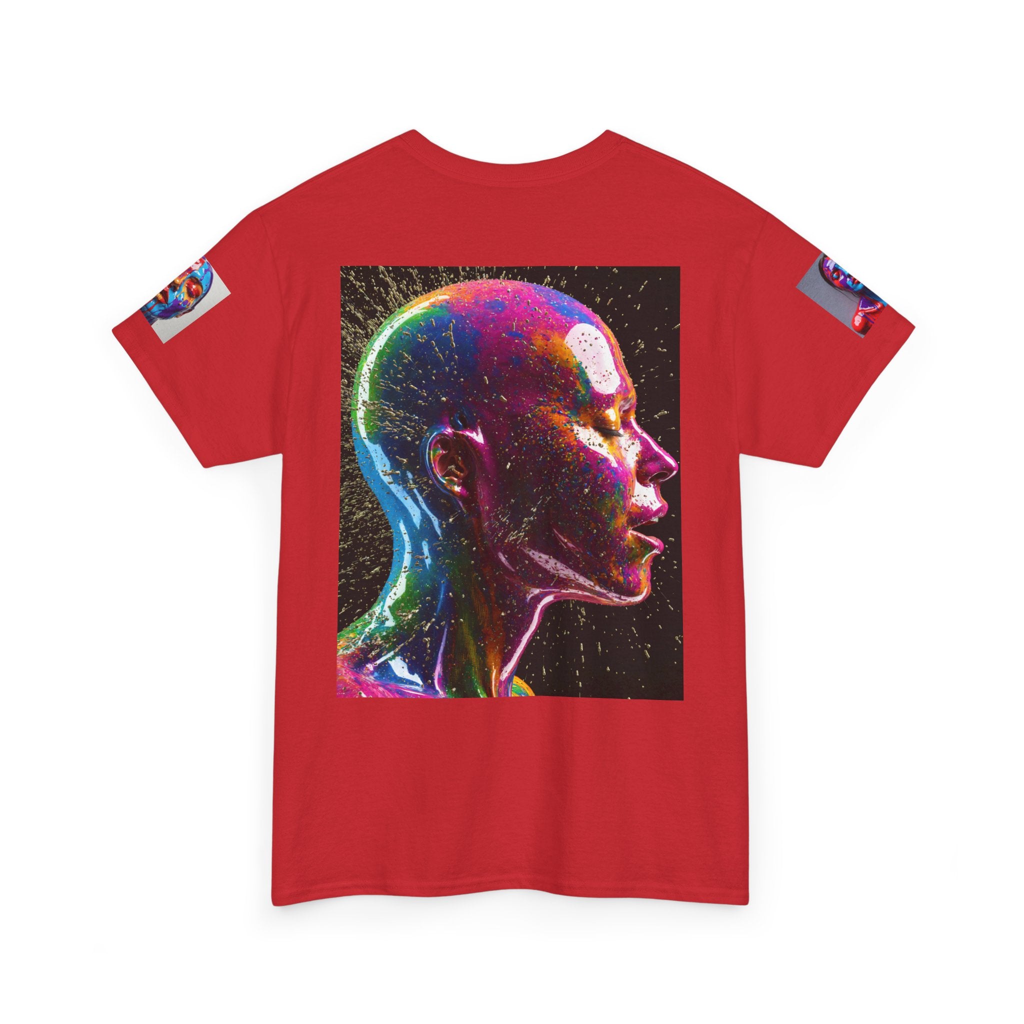 Psychedelic Head Profile Tee — Colorful Neon Abstract Portrait T-Shirt
